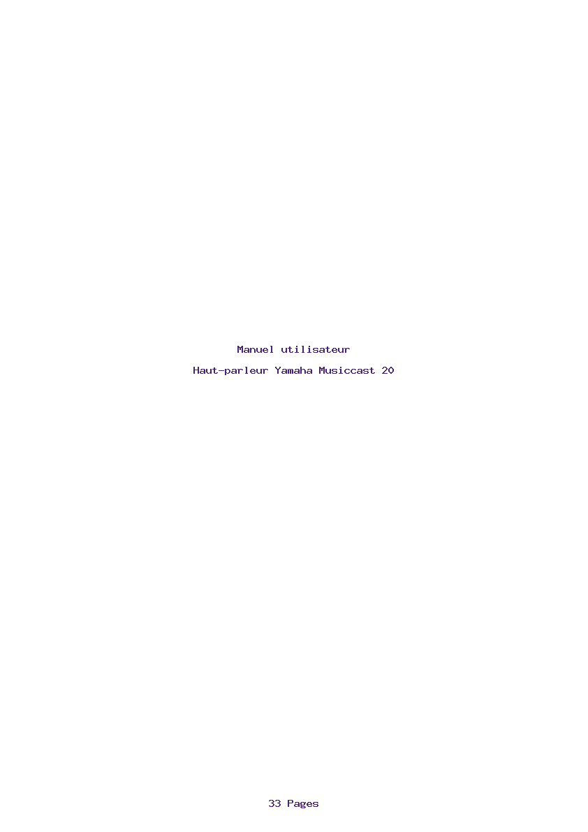 Page 1 de la notice Manuel utilisateur Yamaha Musiccast 20