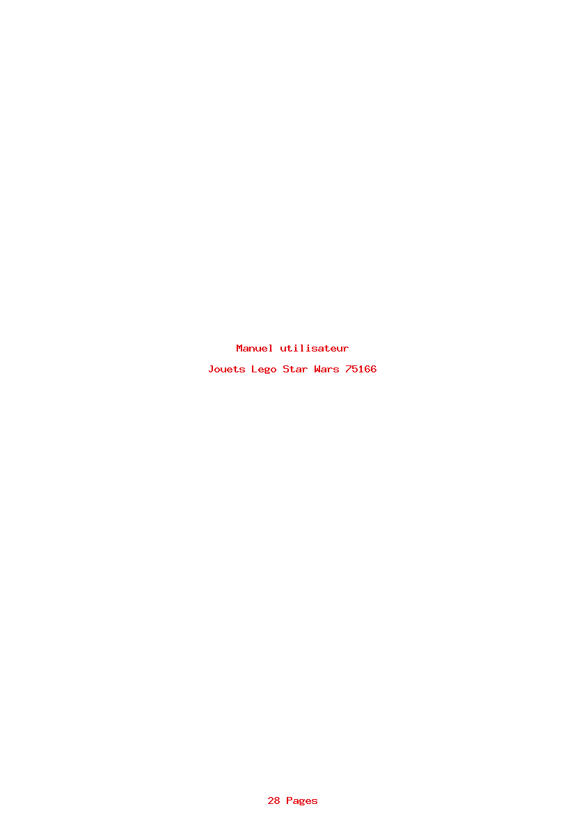 Page 1 de la notice Manuel utilisateur Lego Star Wars 75166