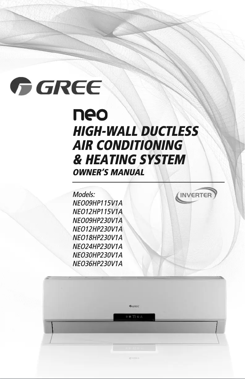 Página 1 del manual Manual de usuario Gree NEO09HP115V1AH