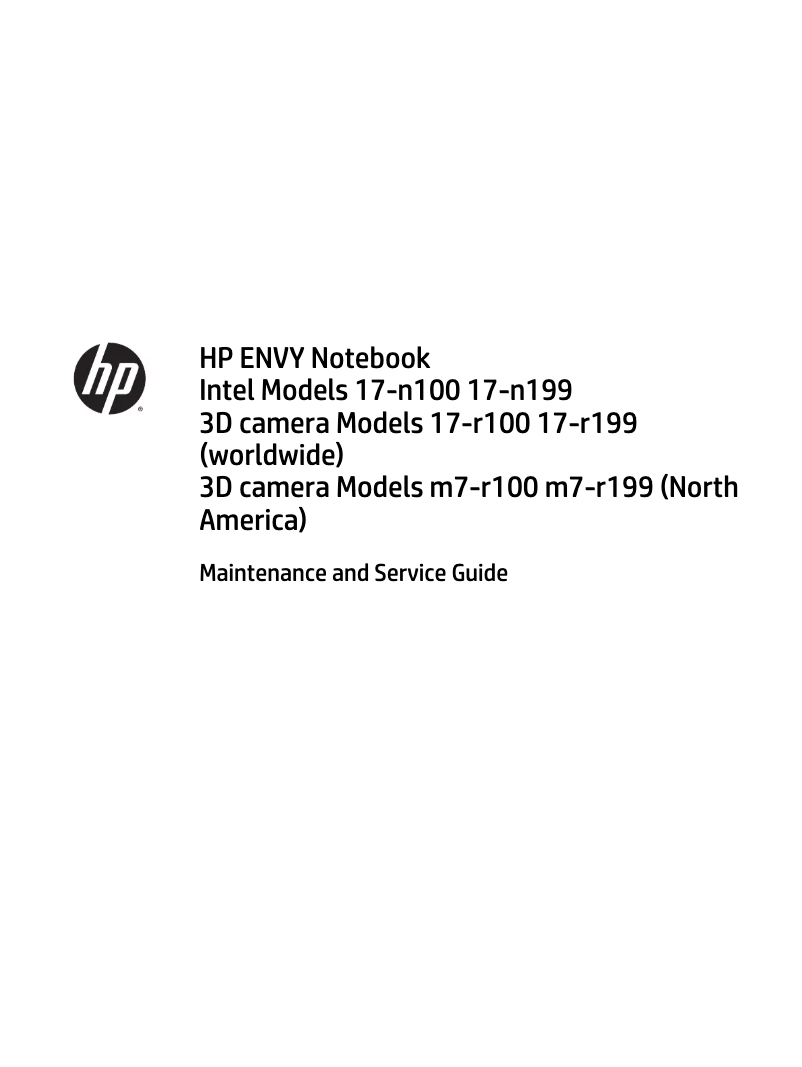 Page n°1 - Manuel d'utilisation et d'entretien HP Envy 17