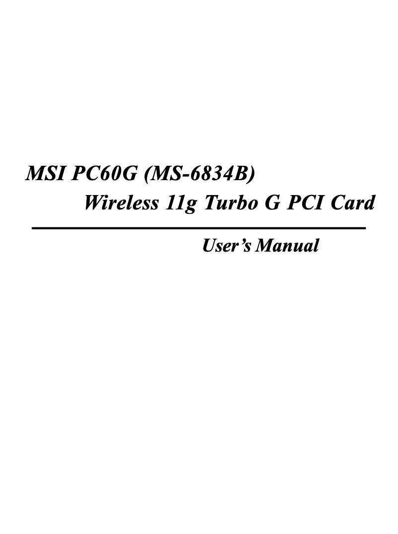 Página 1 del manual Manual de usuario MSI PC60G