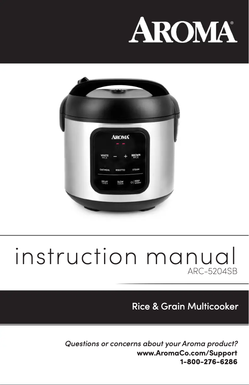 Page 1 de la notice Manuel utilisateur Aroma ARC-5204SB