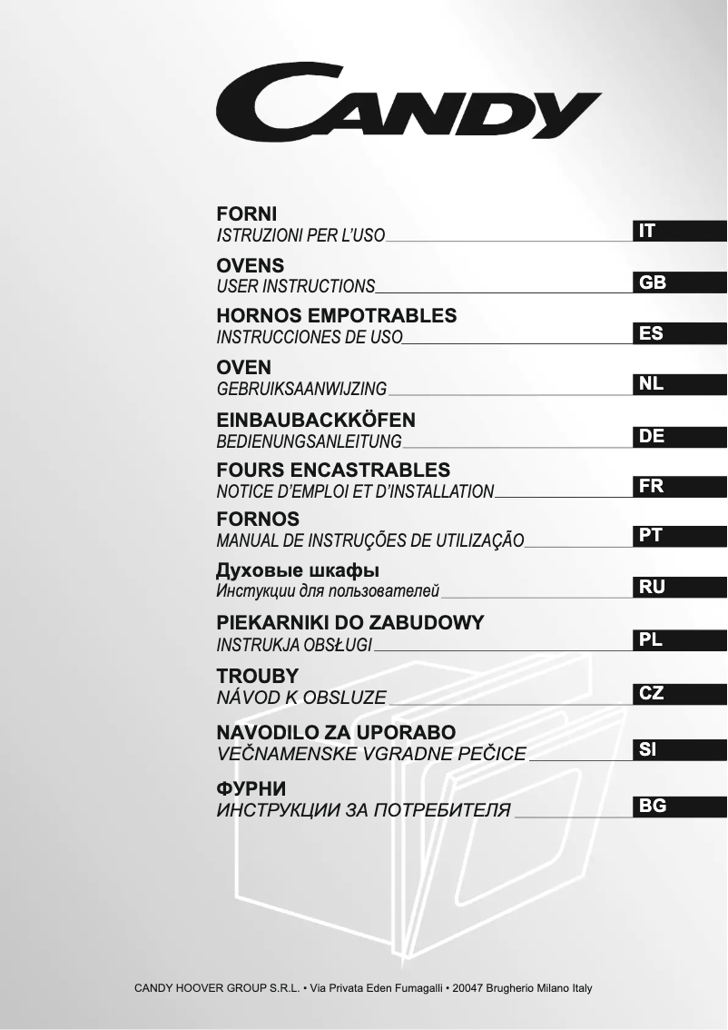 Page 1 of the manual User Manual Candy FBP659A/6N