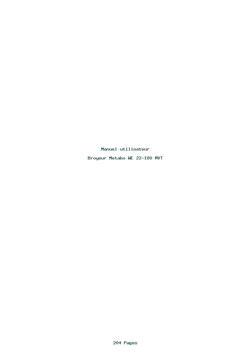Image de la première page du manuel de l'appareil WE 22-180 MVT