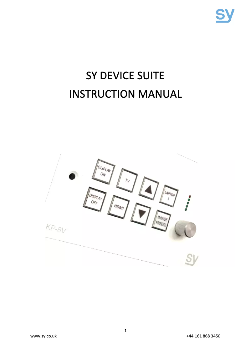 Page 1 of the manual User Manual SY Electronics SY-KP4NVE-EW