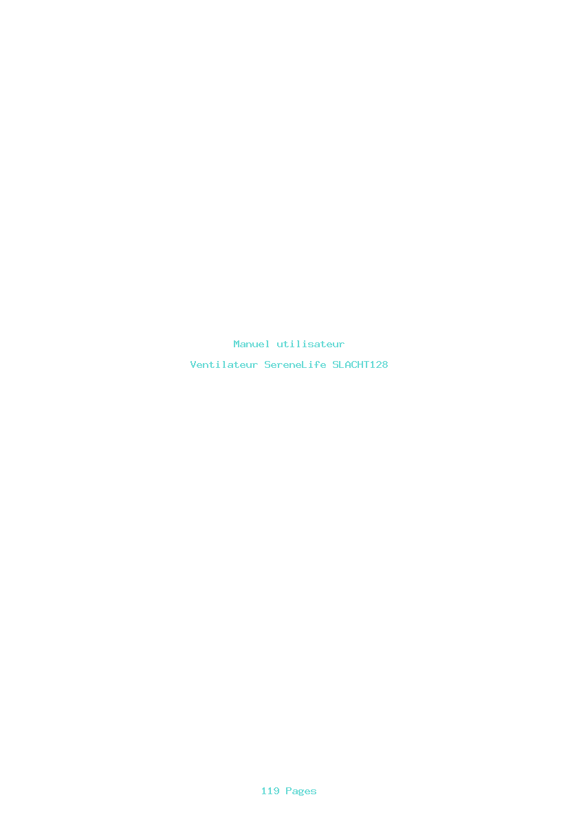 Page 1 de la notice Manuel utilisateur SereneLife SLACHT128