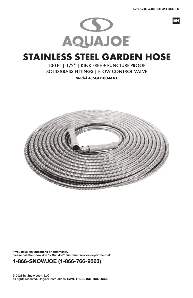 Page 1 de la notice Manuel utilisateur Aqua Joe AJSGH100-MAX