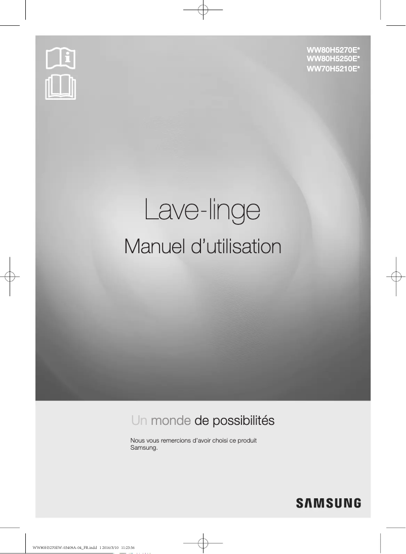 Página 1 del manual Manual de usuario Samsung WW80H5270EW