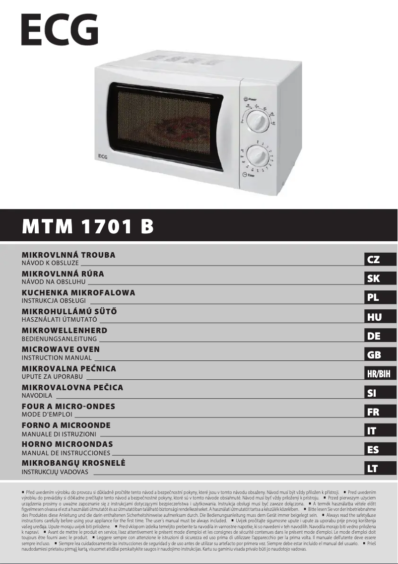 Page 1 of the manual User Manual ECG MTM 1701 B