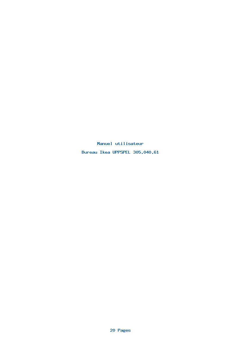 Page 1 de la notice Manuel utilisateur Ikea UPPSPEL 305.040.61