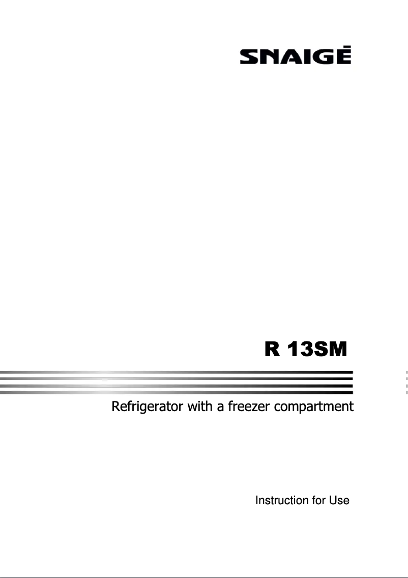 Page 1 de la notice Manuel utilisateur Snaigė Retro R 13SM-PRJ30F3