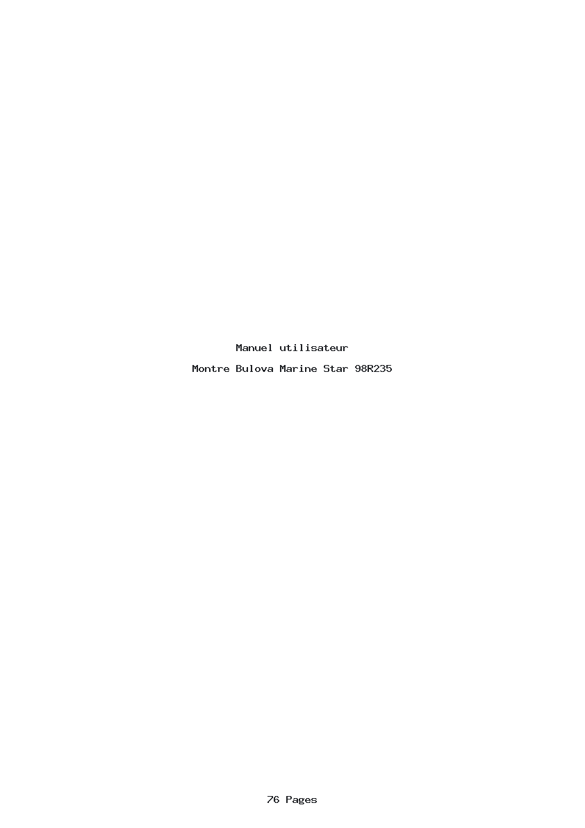 Page 1 de la notice Manuel utilisateur Bulova Marine Star 98R235
