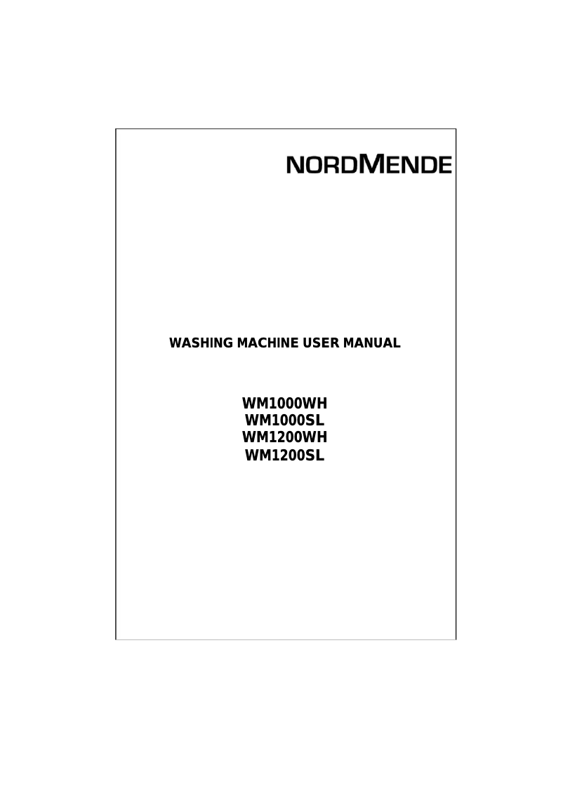 Page 1 de la notice Manuel utilisateur Nordmende WM1000SL