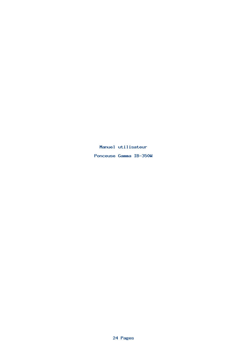 Page 1 de la notice Manuel utilisateur Gamma IB-350W