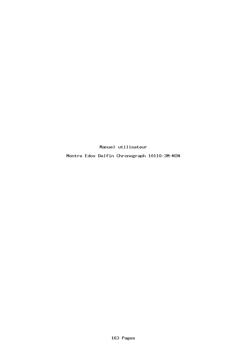 Page 1 de la notice Manuel utilisateur Edox Delfin Chronograph 10110-3M-NIN