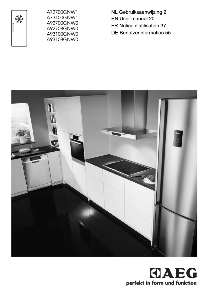 Page 1 de la notice Manuel utilisateur AEG A93108GNW0