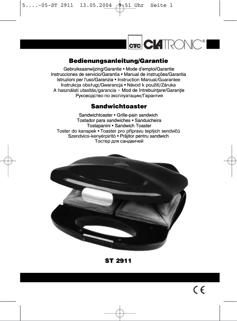 Page 1 of the manual User Manual Clatronic ST2911