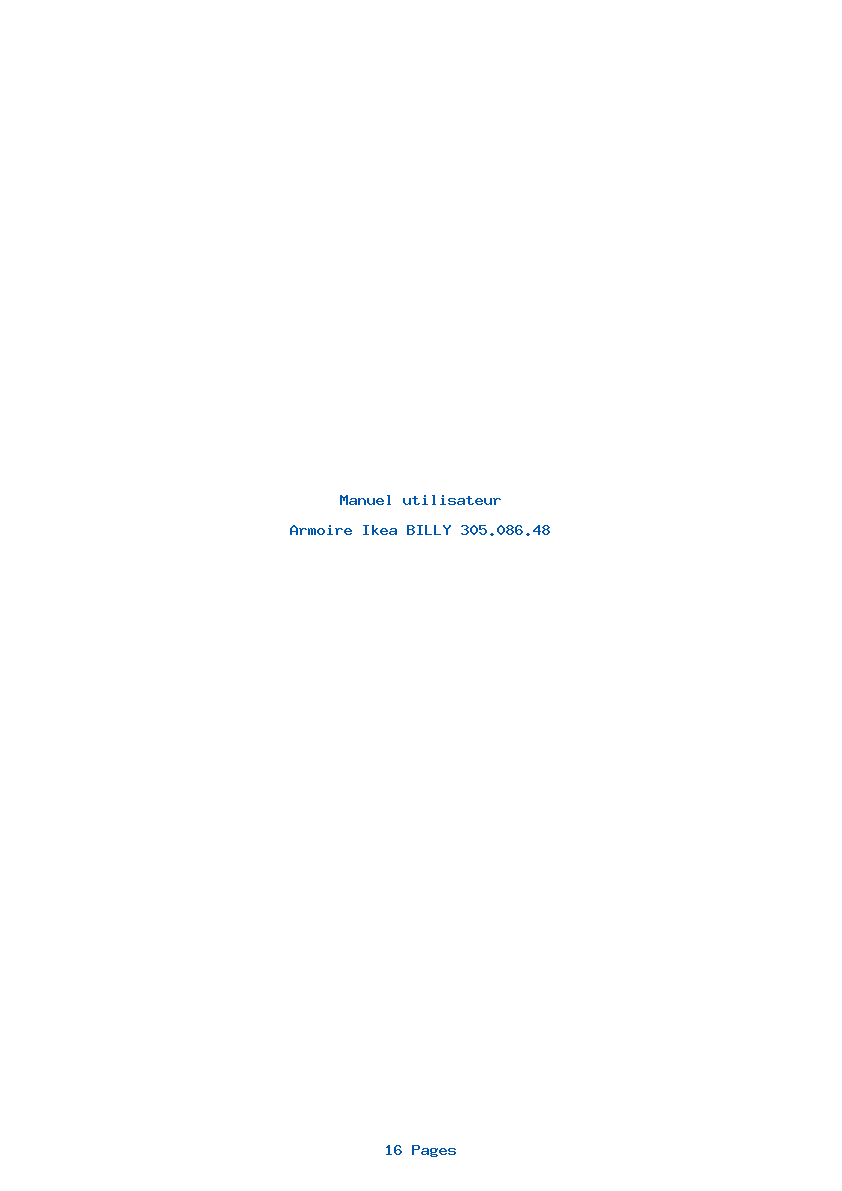 Page 1 de la notice Manuel utilisateur Ikea BILLY 305.086.48