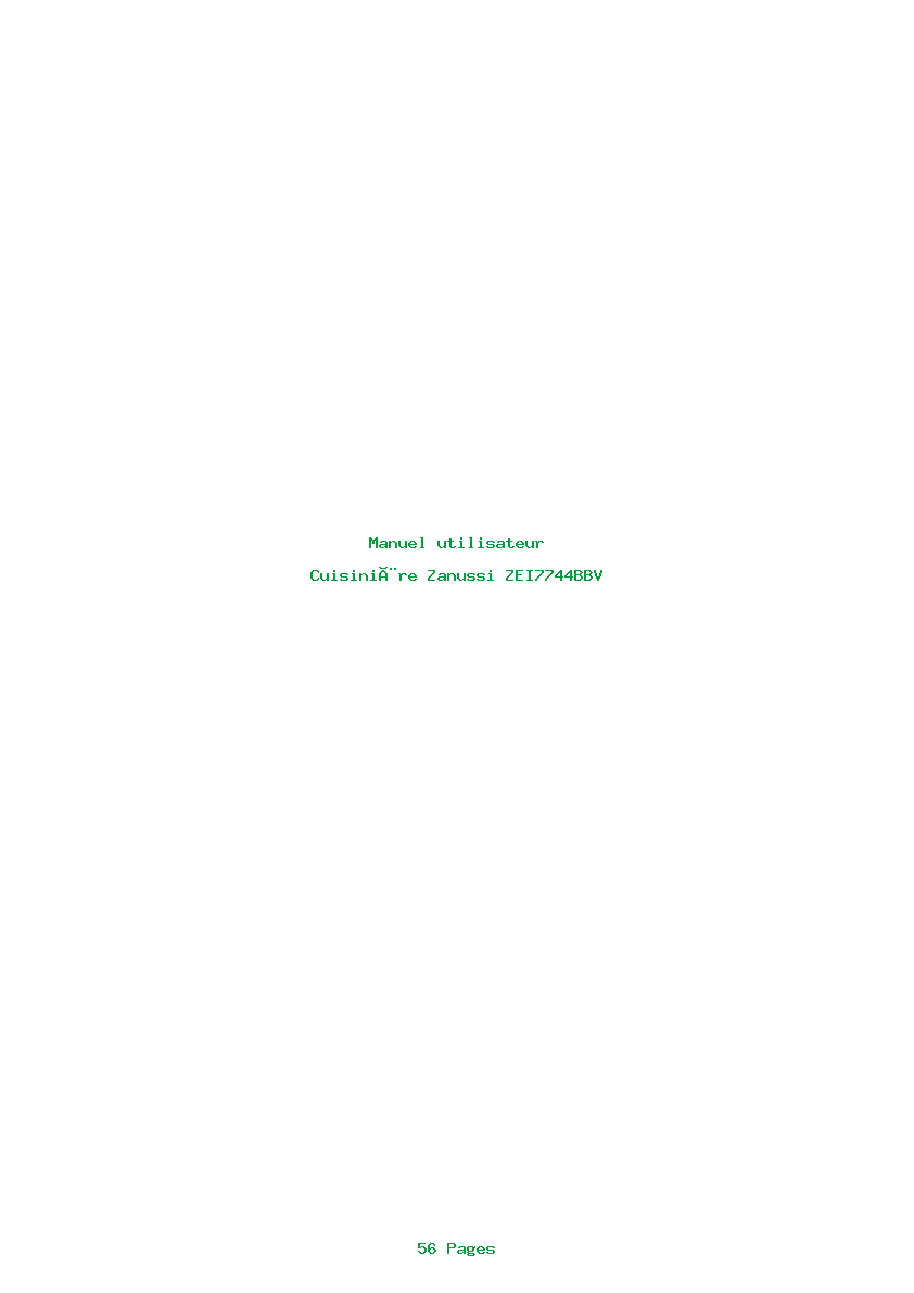 Page 1 de la notice Manuel utilisateur Zanussi ZEI7744BBV
