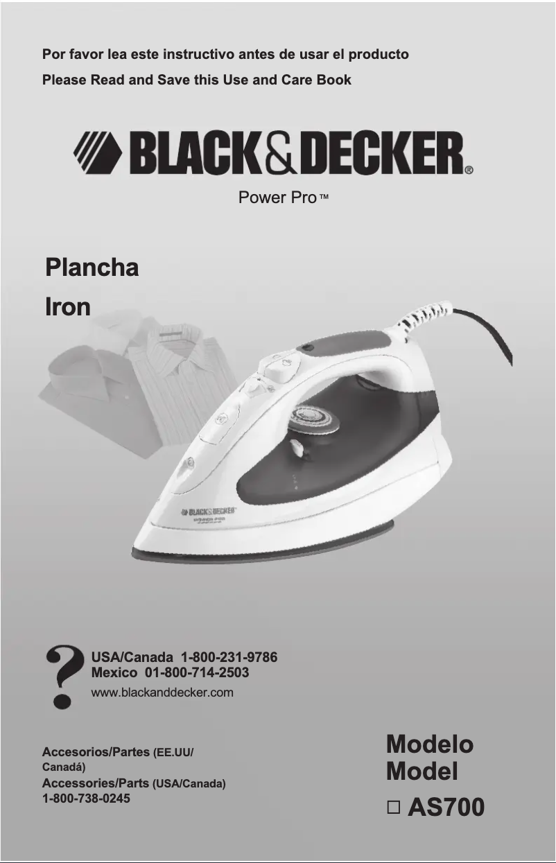 Página 1 del manual Manual de usuario Black & Decker AS700