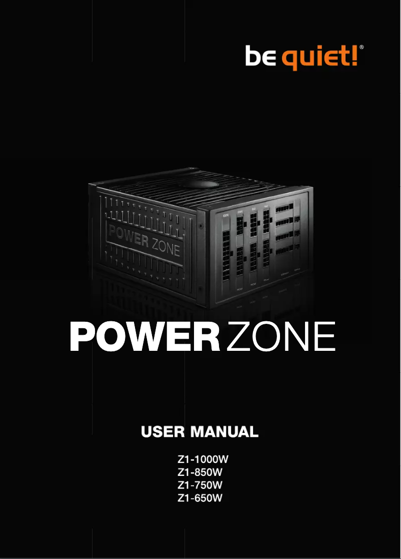 Page 1 de la notice Manuel utilisateur Be Quiet! 1000W Power Zone
