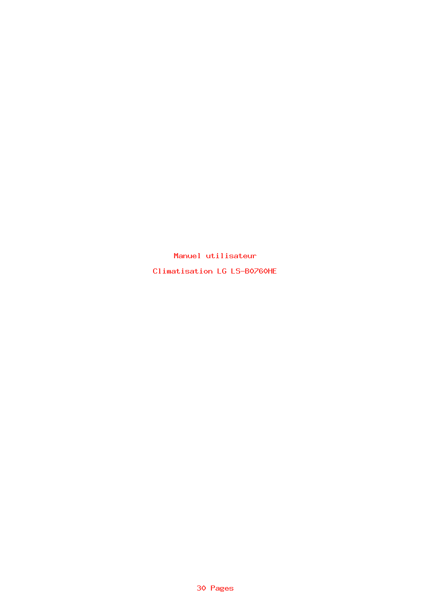 Page 1 de la notice Manuel utilisateur LG LS-B0760HE
