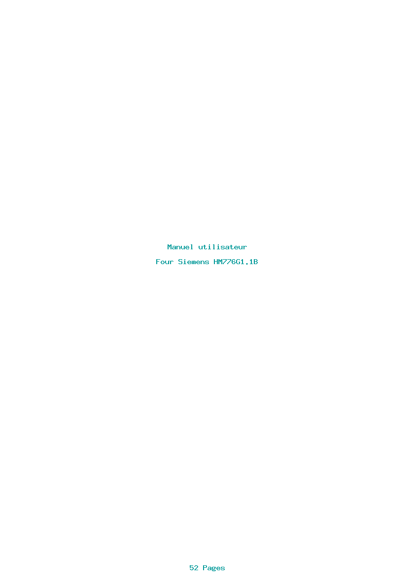 Page 1 de la notice Manuel utilisateur Siemens HM776G1.1B
