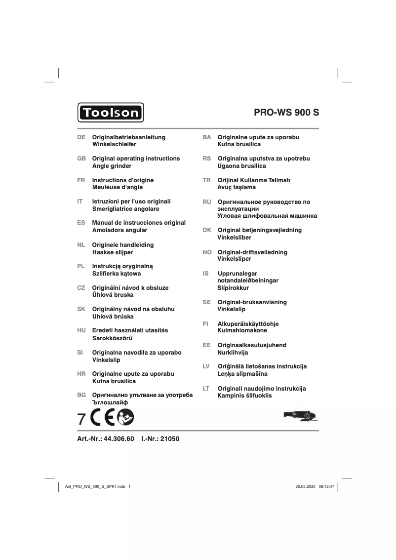 Page 1 de la notice Manuel utilisateur Toolson PRO-WS 900 S