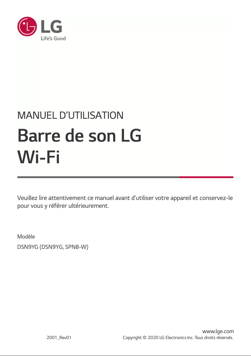 Page 1 of the manual User Manual LG DSN9YG