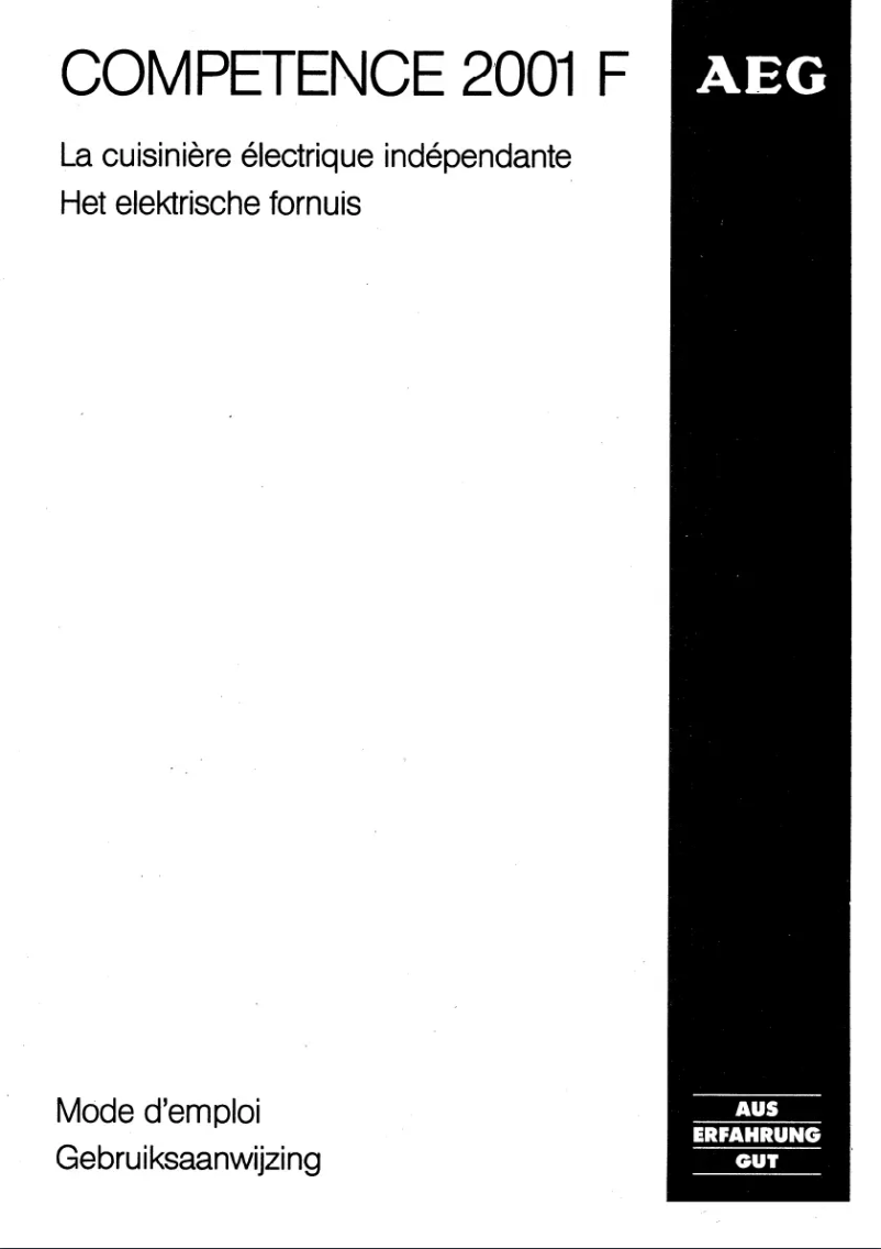 Page 1 de la notice Manuel utilisateur AEG Competence 2001 F