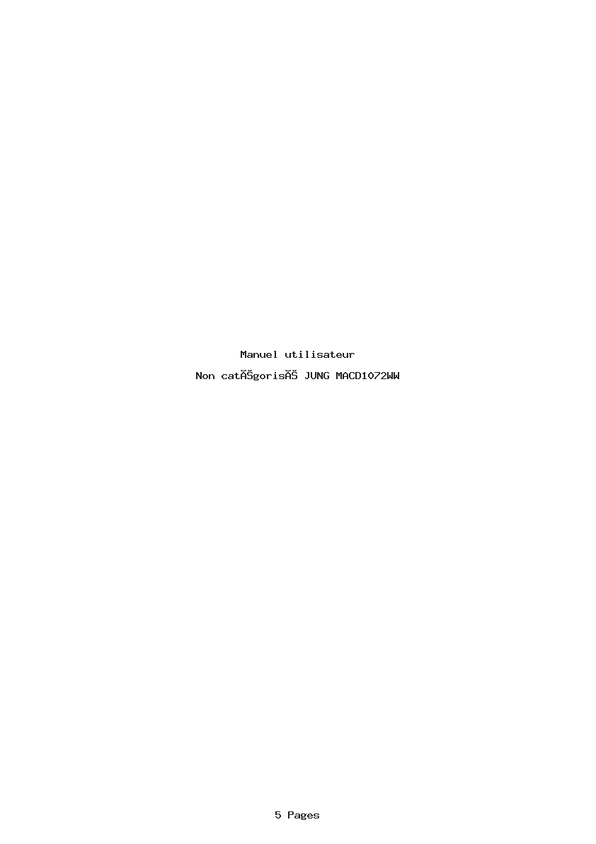 Page 1 de la notice Manuel utilisateur JUNG MACD1072WW