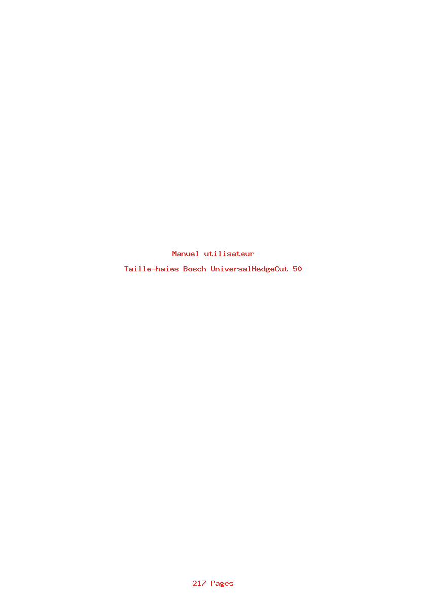 Page 1 de la notice Manuel utilisateur Bosch UniversalHedgeCut 50
