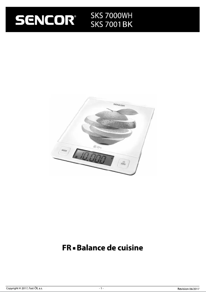 Page 1 de la notice Manuel utilisateur Sencor SKS 7000WH