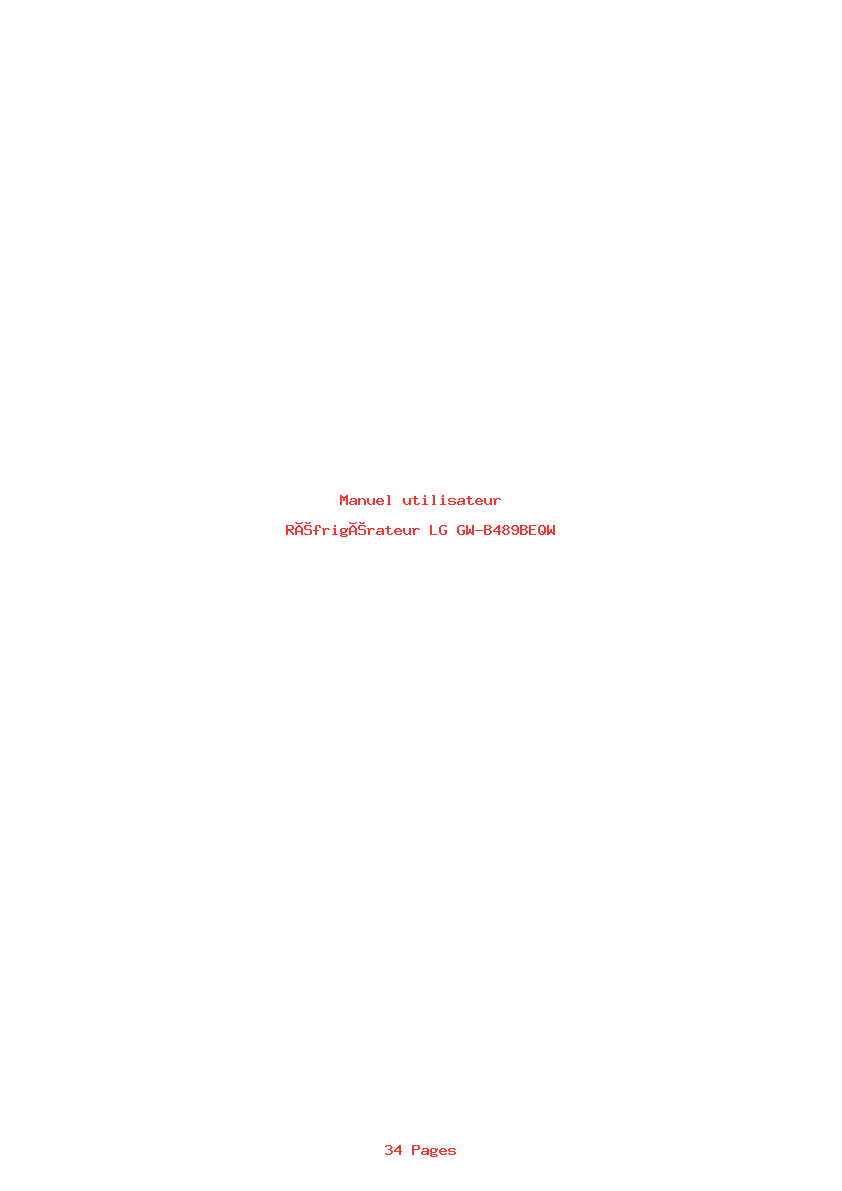 Image de la première page du manuel de l'appareil GW-B489BEQW