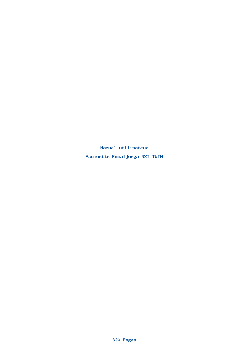 Page 1 de la notice Manuel utilisateur Emmaljunga NXT TWIN