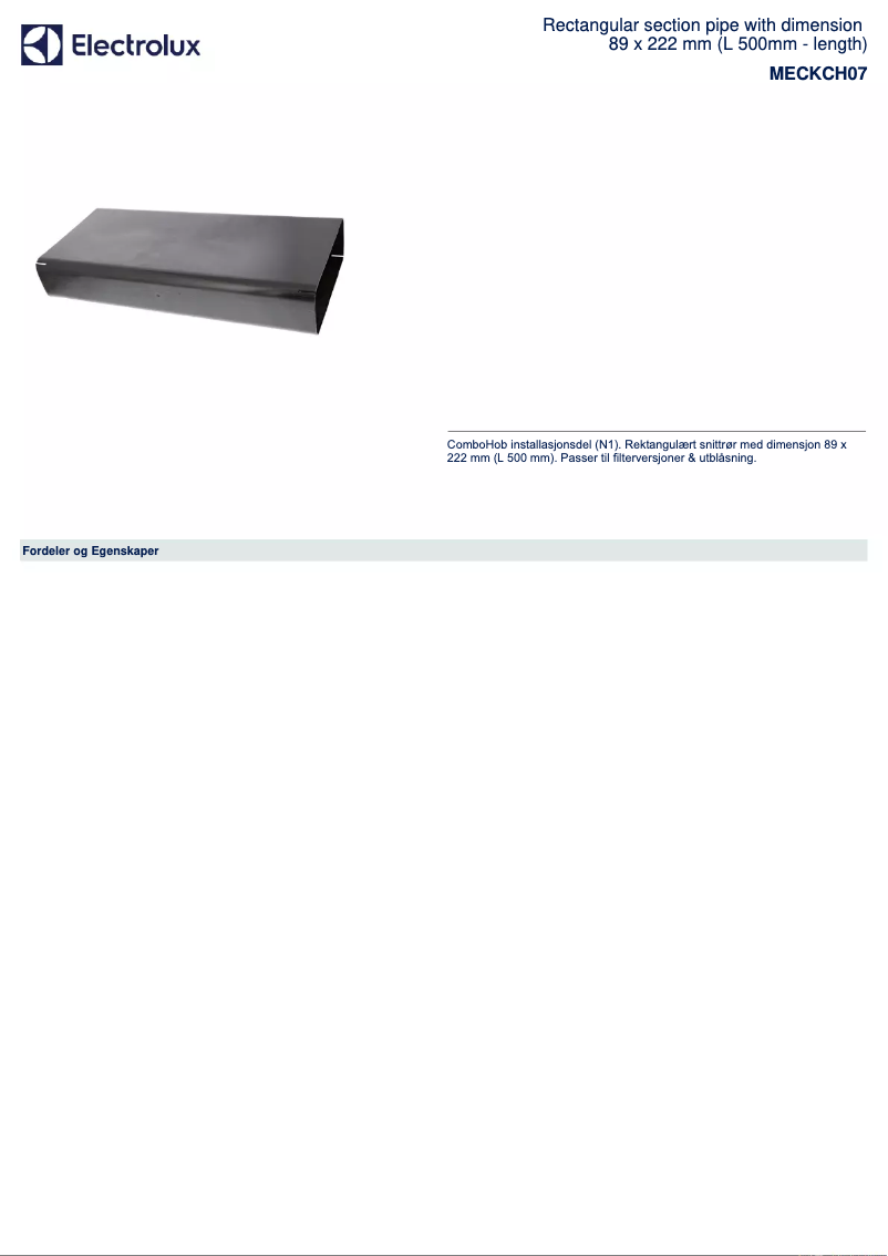 Página 1 del manual Folleto AEG MECKCH07