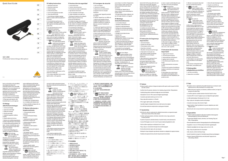 Página 1 del manual Manual de usuario Behringer Go Cam