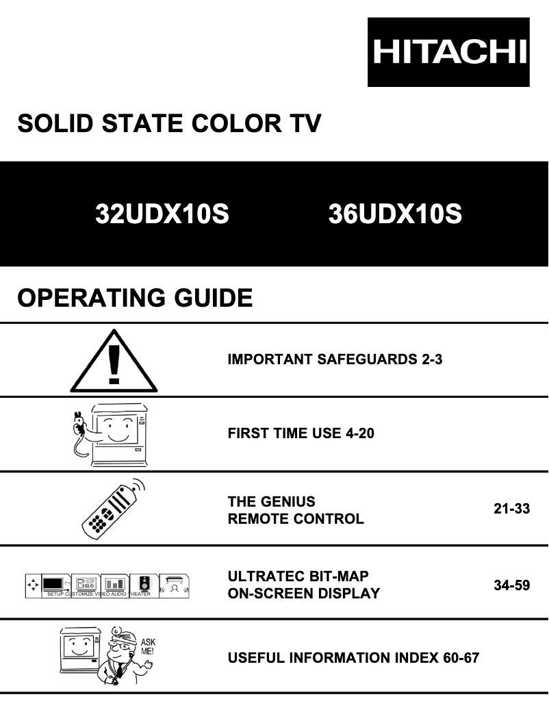 Page 1 de la notice Manuel utilisateur Hitachi 32UDX10S