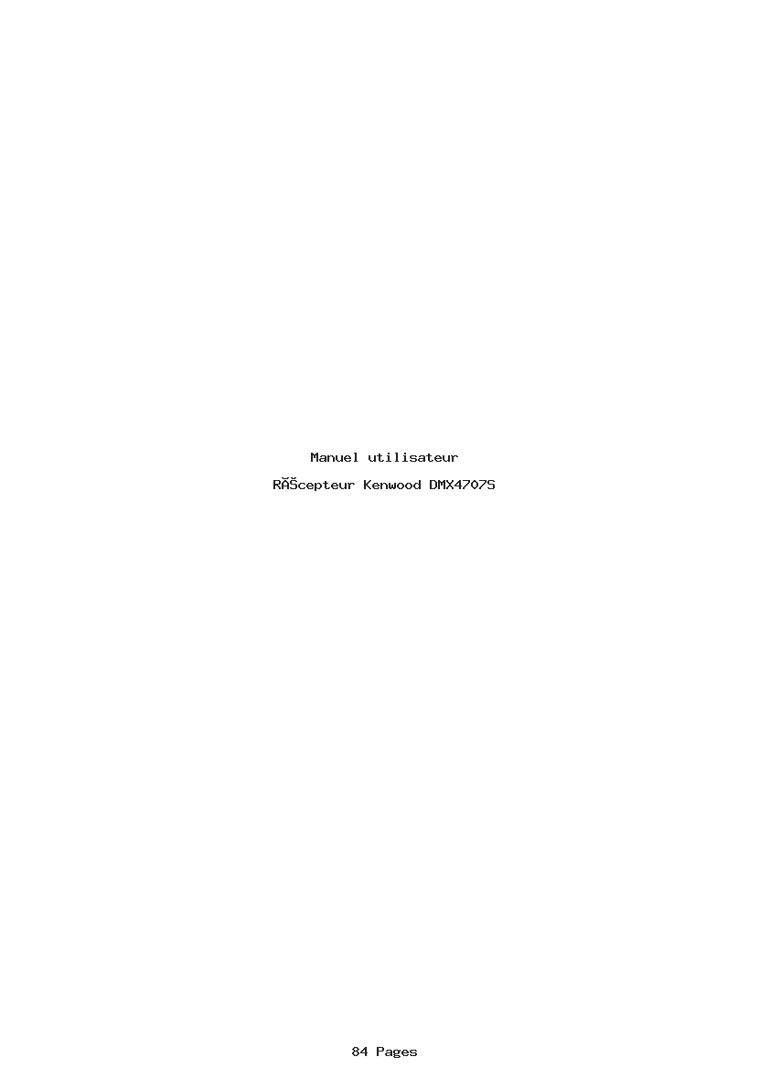 Page 1 de la notice Manuel utilisateur Kenwood DMX4707S
