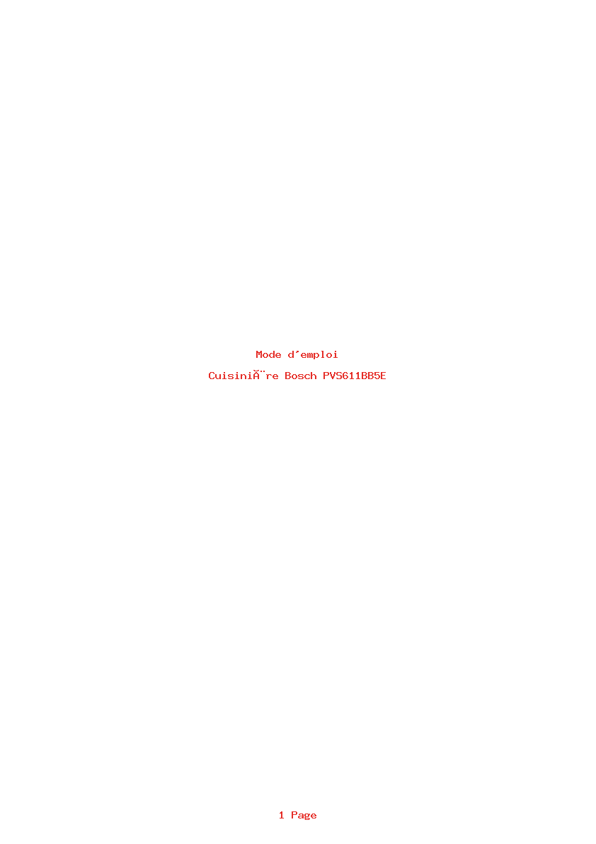 Page 1 de la notice Mode d'emploi Bosch PVS611BB5E