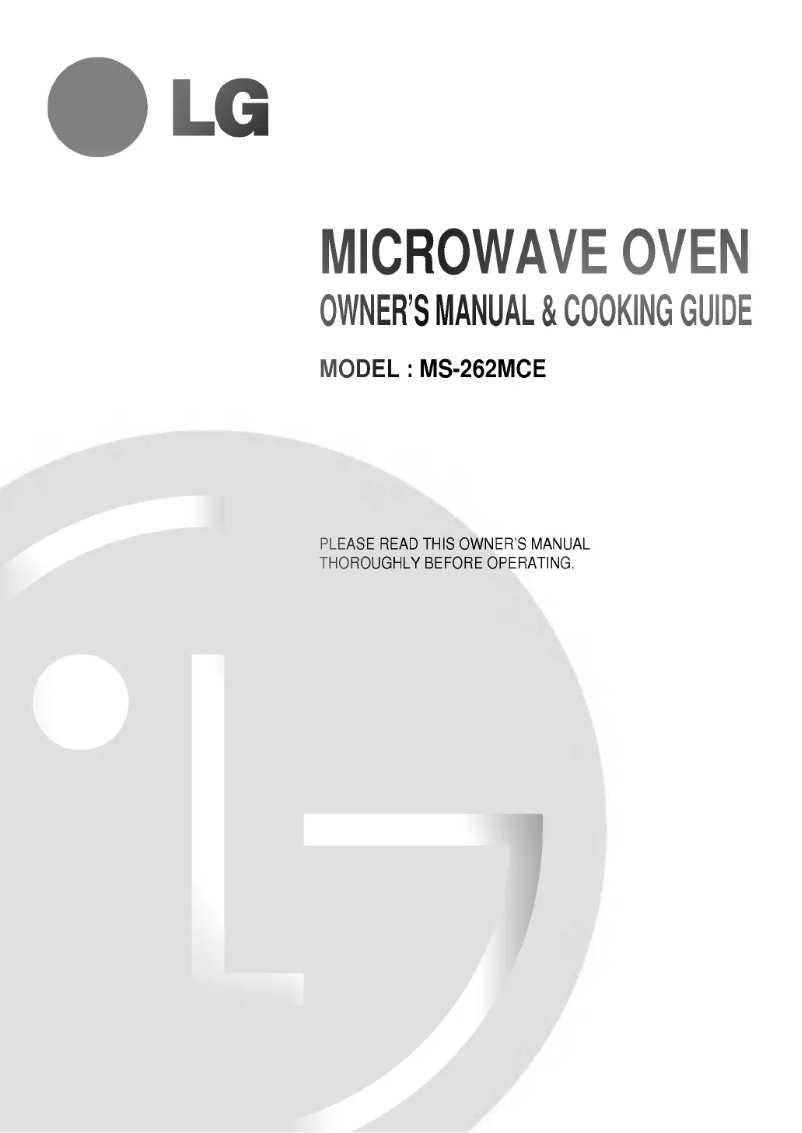 Page 1 de la notice Manuel utilisateur LG MS-262MCE