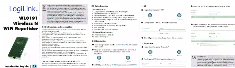 Page 1 de la notice Manuel utilisateur LogiLink WL0191