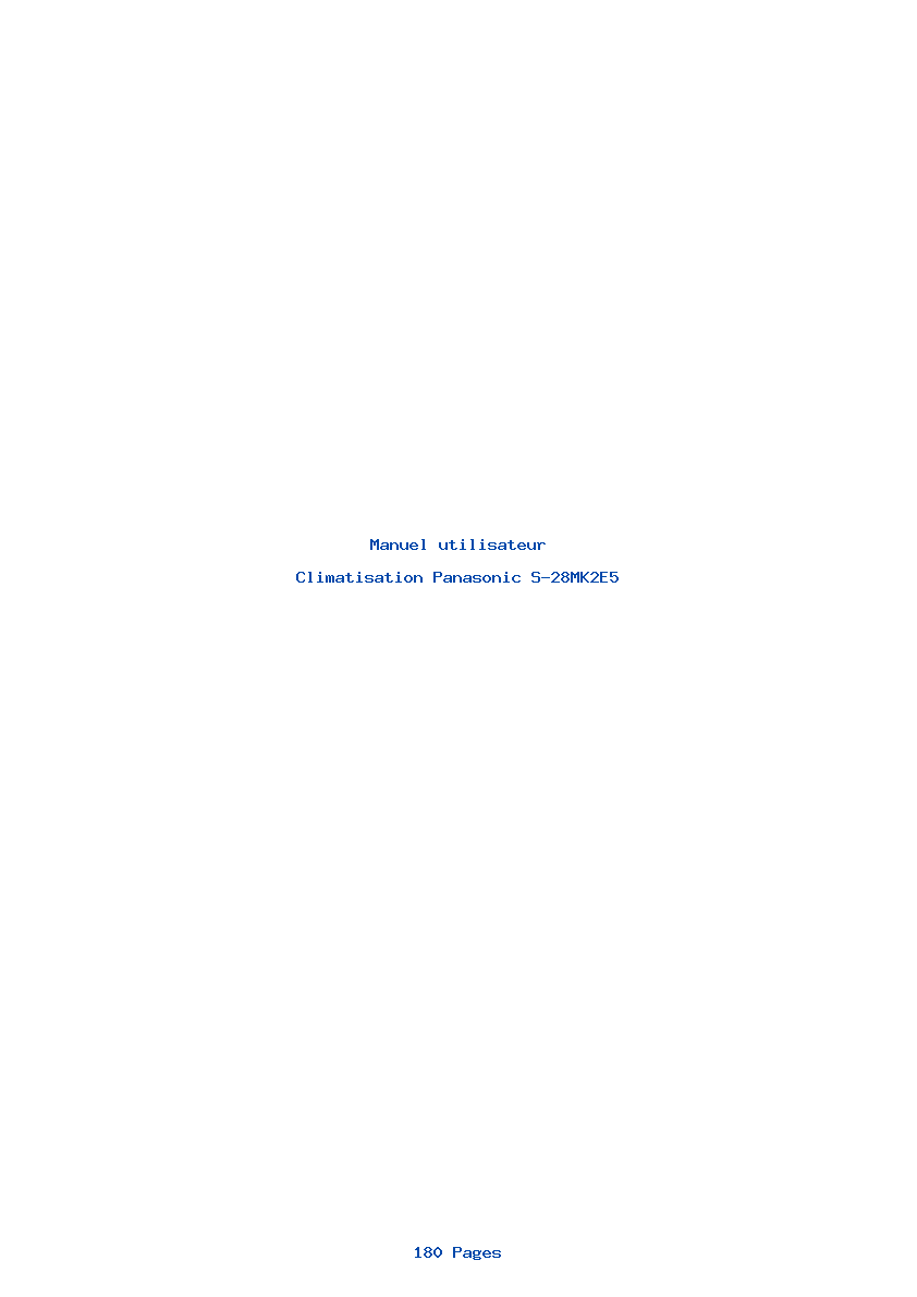 Page 1 de la notice Manuel utilisateur Panasonic S-28MK2E5