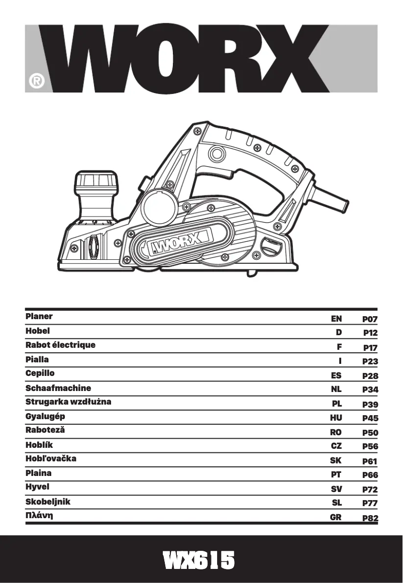 Page 1 de la notice Manuel utilisateur Worx WX615