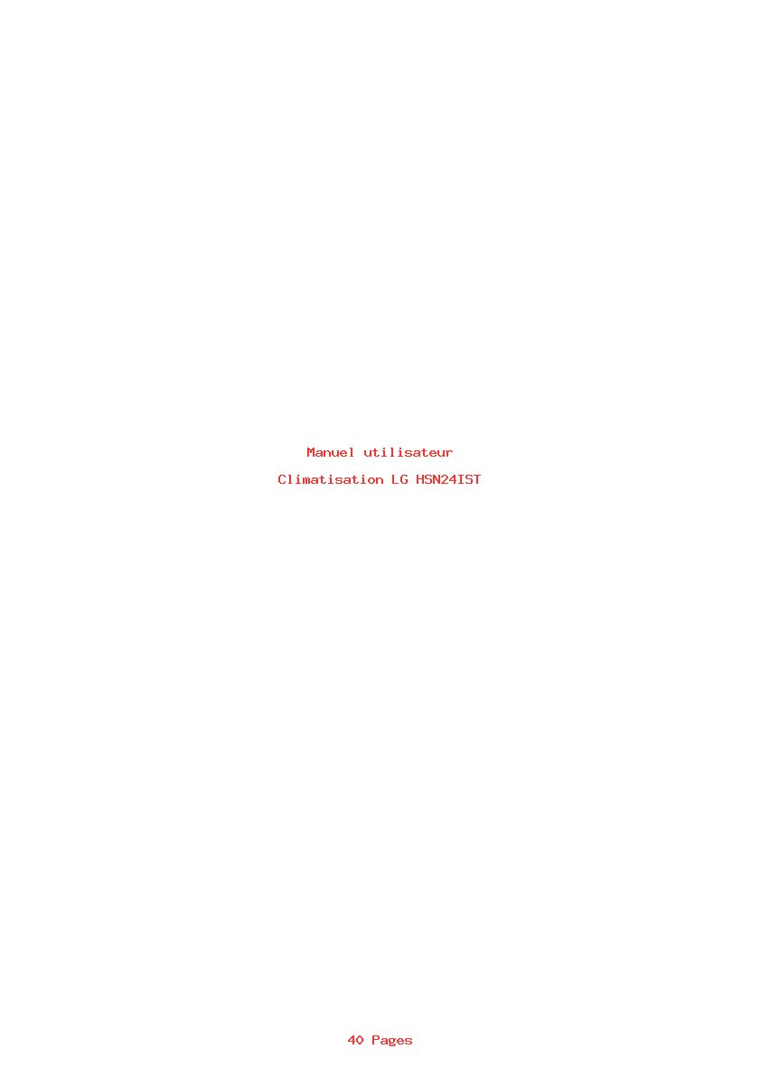 Page 1 de la notice Manuel utilisateur LG HSN24IST