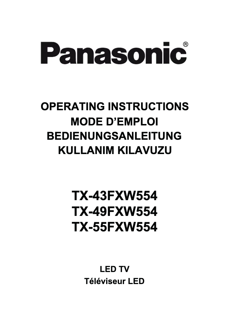 Page 1 de la notice Manuel utilisateur Panasonic TX-49FXW554
