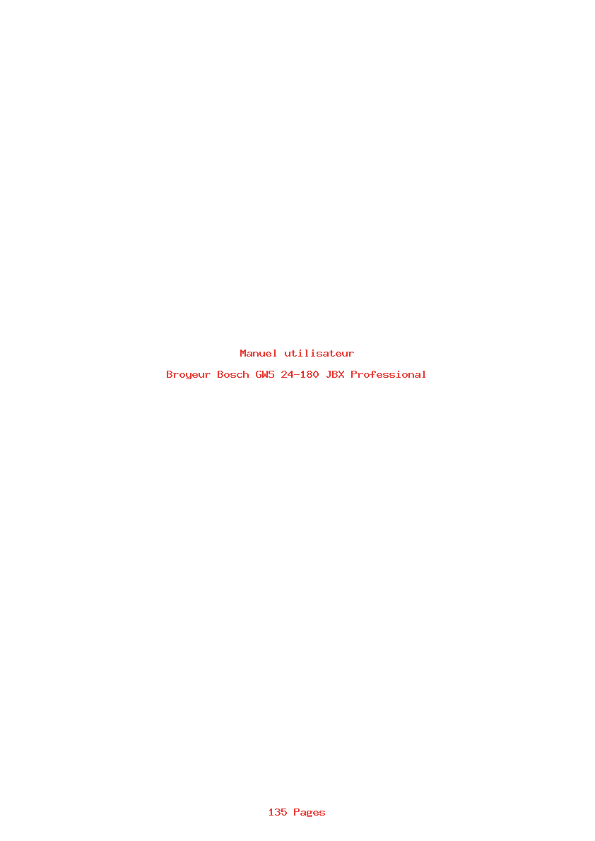 Page 1 de la notice Manuel utilisateur Bosch GWS 24-180 JBX Professional