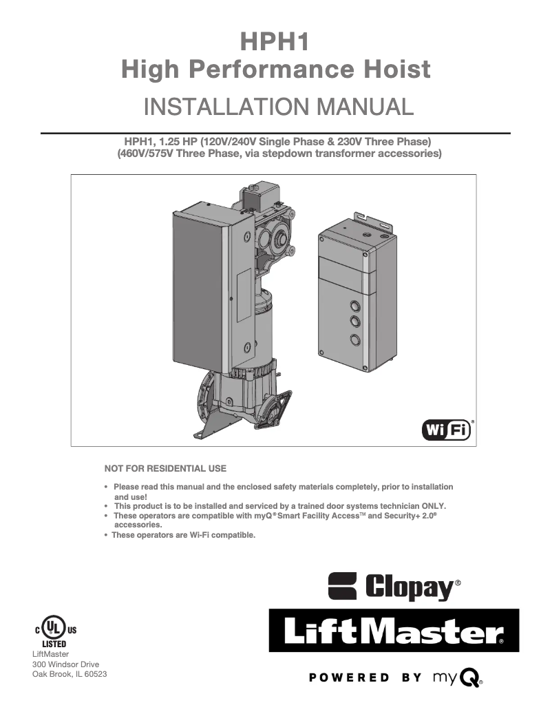Página 1 del manual Manual de usuario LiftMaster HPH1