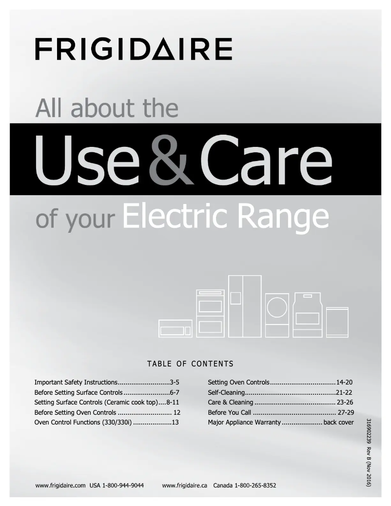 Page 1 de la notice Manuel utilisateur Frigidaire FGEF3030PB