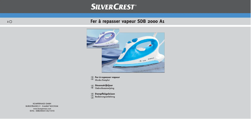 Page 1 de la notice Manuel utilisateur SilverCrest SDB 2000 A1